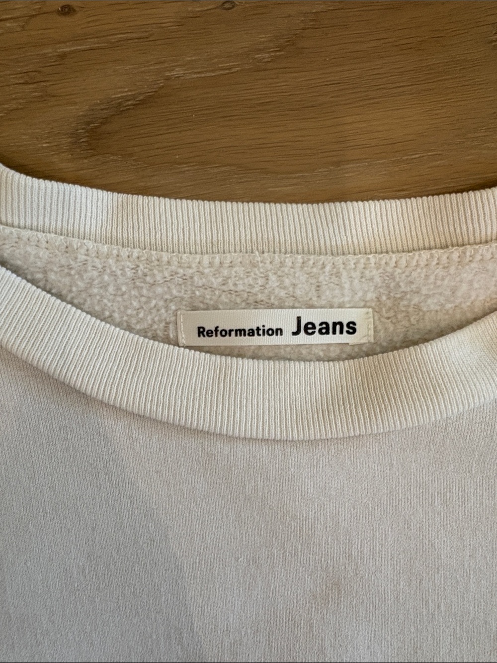Reformation White Cropped Crewneck Sweatshirt - Picture 3 of 4